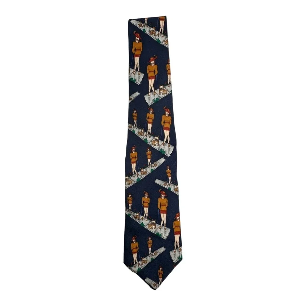 Save The Children Jennifer Aniston Celebrity Dress Men's Neck Tie Blue Silk